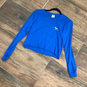 PINK long sleeve BLING crop top